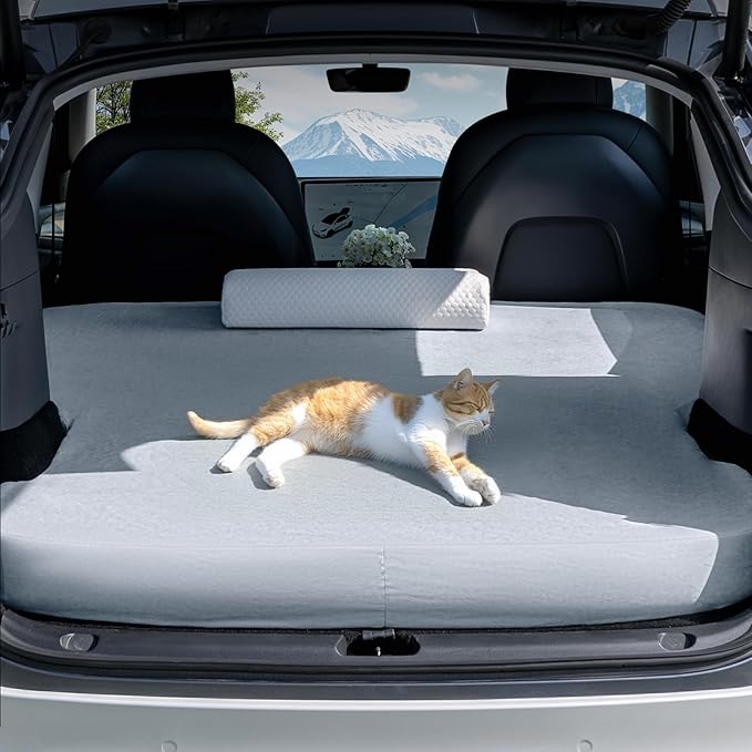 Custom Fit Car Mattress Cover for Tesla Model Y (Havnby Mattress) - Breathable Skin-Friendly Fabric Machine Washable Easy Install &amp Storage 76x52 Inches Car Bed Sheet