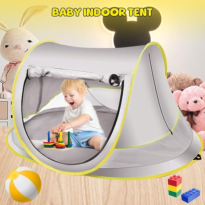Baby Beach Tent Pop Up Waterproof UPF 50+ Beach Shelter Foldable Beach Accessories Breathable Portable Baby Garden Shade Outdoor Sunshade