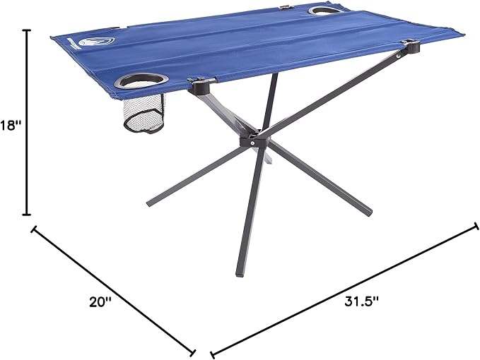 Camp Table - Outdoor Folding Table with 4 Cupholders and Carrying Bag for Camping Beach Picnic Sporting Events and More by Wakeman Outdoors | Outdoor 4 Cupholders Carrying Bag Camping Beach P