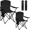 Camping Chair 2 Pack Portable Folding Chair Supports 300lbs Lightweight Stable Outdoor Chair for Camping Hiking Fishing Beach Travel Picnic Compact Collapsible Camping Seat Classic Black