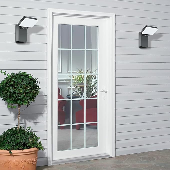 40W LED Outdoor Wall Light 3000LM 5000K No-Glare Porch Light IP65 Waterproof Anti-Rust 360° Adjustable Head for Yard Garage Above Door (8Pack)