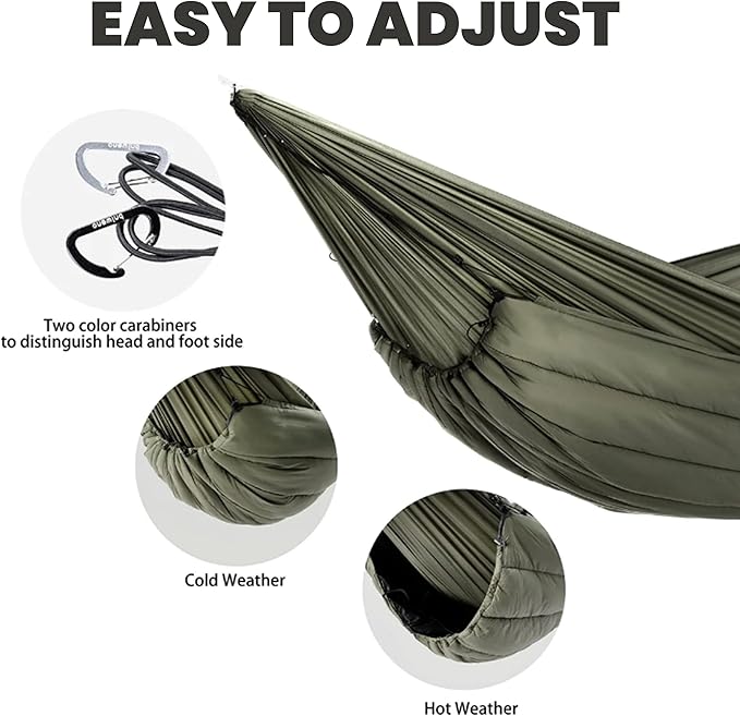 onewind Hammock Underquilt for Camping Full Length and Lightweight Hammock Quilts with Insulation for Camping Hiking Backpacking OD Green