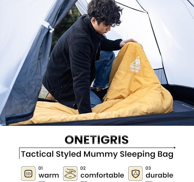 OneTigris Bushcrafter’s Sleeping Bags Mummy Sleeping Bag for Camping Hiking Backpacking Survival Gear
