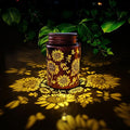 2pack Sunflower Solar Lanterns Outdoor Solar Mason jar Lights Hanging Waterproof Metal Lanterns for Patio Pathway Yard (Sunflower 2pack)