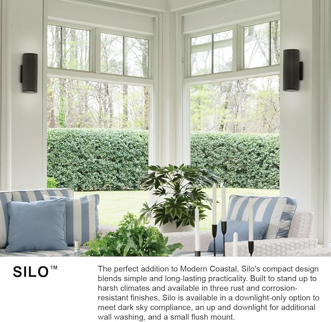 Hinkley Silo Large Up/Down Light Wall Sconce Textured White