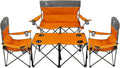 CAMPHILL Camping Chair Set of 3 Outdoor Folding Camping Chairs for Heavy People with Cup Holder &amp Carry BagCollapsible Chair Include One Sofa Chair and Two Single ChairSupport up to 500lbs