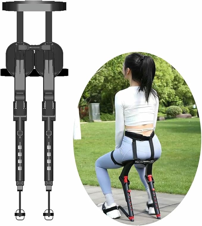Invisible Chair Wearable Exoskeleton Human Wearable Seat Portable Leg Ergonomics Lightweight Seat Anywhere Camping Folding Stool Bear Up to 150kg