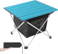 Grope Portable Camping Table Ultralight Aluminum Camp Table with Storage BagBeach Table for Sand with Carrying BagPrefect for OutdoorPicnicBBQCookingFestival (Blue with Storage Bag-S)