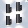 LMP Modern Outdoor Wall Light Porch Light Patio Light with Black Aluminum Finish for DecorationGarage 4Packs Black