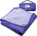 Large Outdoor Waterproof Blanket Extra Thick Fleece Stadium Blanket for Camping Car Pet Picnics - Windproof Wearable Machine Washable 80 x 58 (Blue Purple)