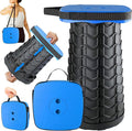 Upgraded Collapsible Stool Portable for Adults Heavy Duty 620lbs Max Weight Square Foldable Stool Thickened Telescoping Folding Seat for Camping Hiking Outdoor Travel(Square) (Blue)