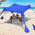 2PM SPORTS Beach Tent Canopy with UPF50+ UV Protection Outdoor Large Beach Sun Shade Shelter for Family Picnic Camping Travel Shore Fishing 8 Sandbags Sand Shovel (Navy Blue 8x8 FT)