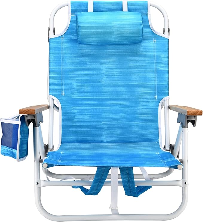 1PCS Backpack Beach Chairs for Adults Beach Towel Backpack Beach Chairs for Adults 5 Position Chair with Pouch Folding Lightweight Positions Back Pack 13 inch high