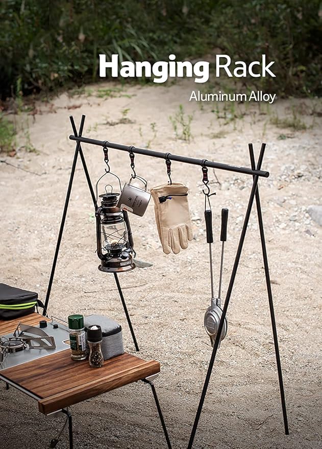 Folding Hanging Rack Travel Camping Shelf Triangle Rack Assembly Storage Picnic Rack