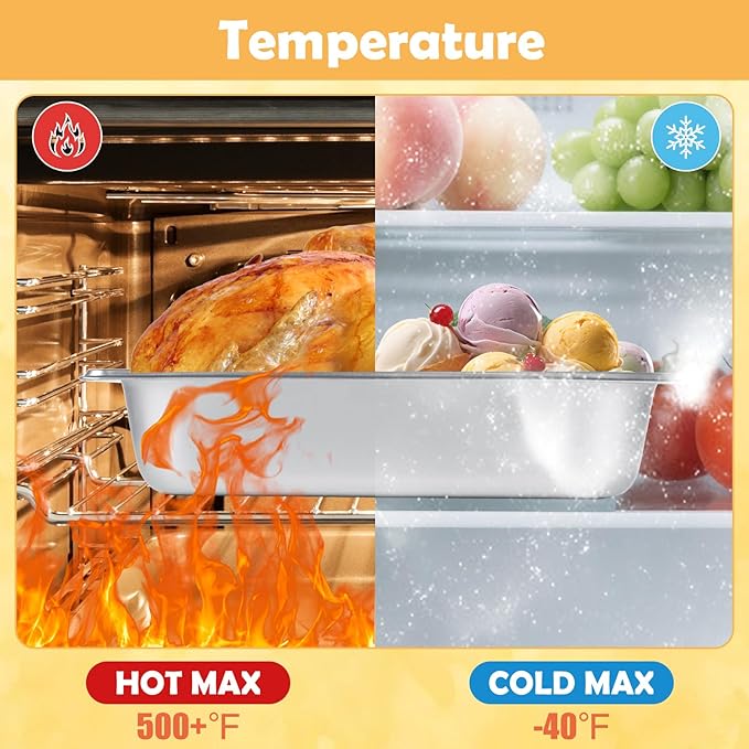 6 Pack 1/3 Hotel Pans 2.5 Inch Deep Stainless Steel Food Pan 1/3 Size 2.5 Deep Steam Table Pan Stainless Steel Commercial Food Pans for Hotel Restaurant Buffet Home