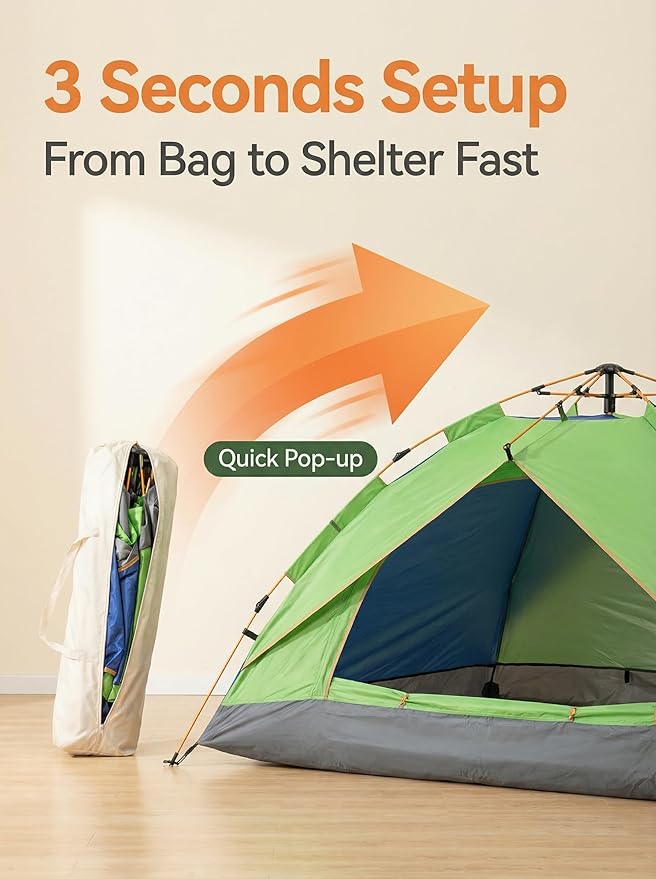 2-4 Tent Camping Tent with rain Protection Device Waterproof Camping Tent Easy to Build Portable Family Tent with Windows.