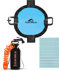 SUN NINJA Beach Changing Mat Bundle with Portable Camping Shower and Turkish Beach Towel (3 Items) - Sand-Free Quick-Dry Lightweight &amp Convenient