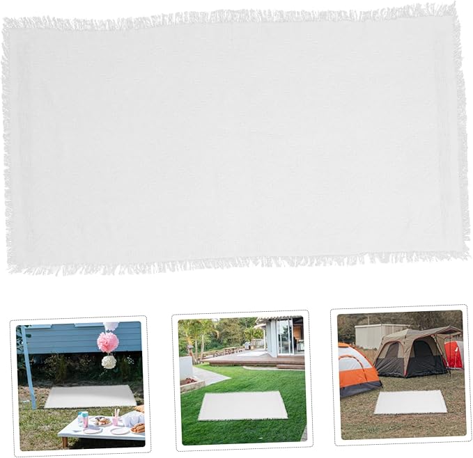 HANABASS White Picnic Blanket Thick Outdoor Beach Mat for Camping Relaxation Damp Rug for Multi Scene Use