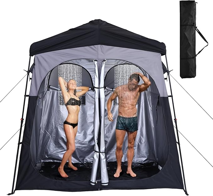 CDEN Camping Shower Tent Outdoor Shower Enclosure Camping Shower Outdoor Bathroom Pop Up Changing Tent Oversize