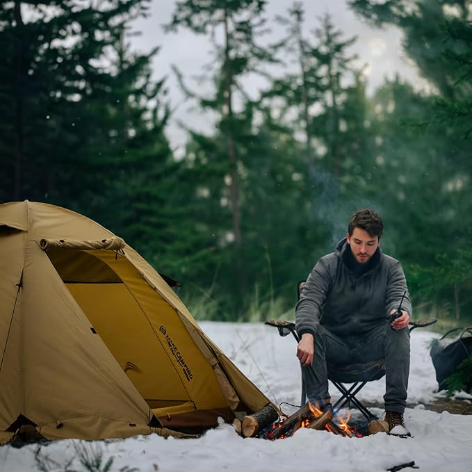 BISINNA 4 Season Tent for Backpacking Winter Tents 2 Person Lightweight Cold Weather Tents Waterproof Double Layer All Season Tent Aluminum Alloy Poles Easy Set Up for Camping Hiking Outdoor