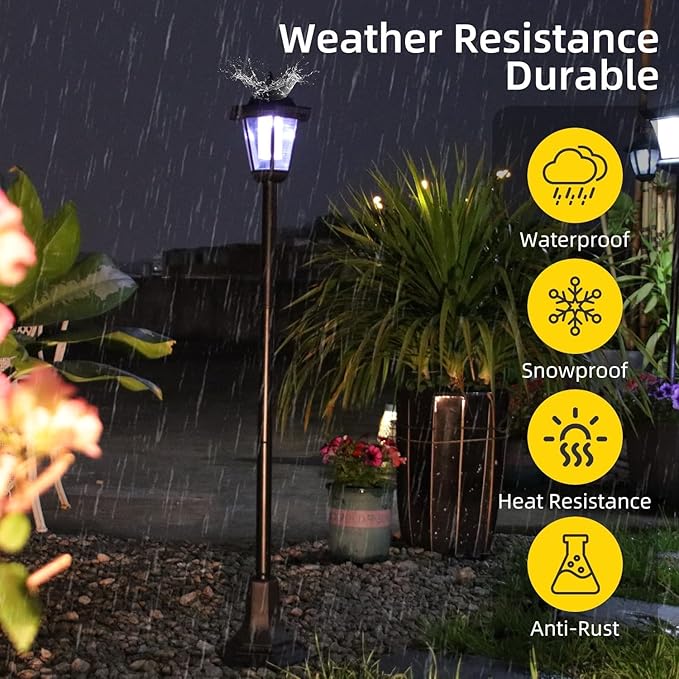 2 Pack 33 Solar Outdoor Floor LampsSolar Lamp Post Lights Waterproof Perfect for Festive Decoration in Gardens Lawn Patio Front/Back Door