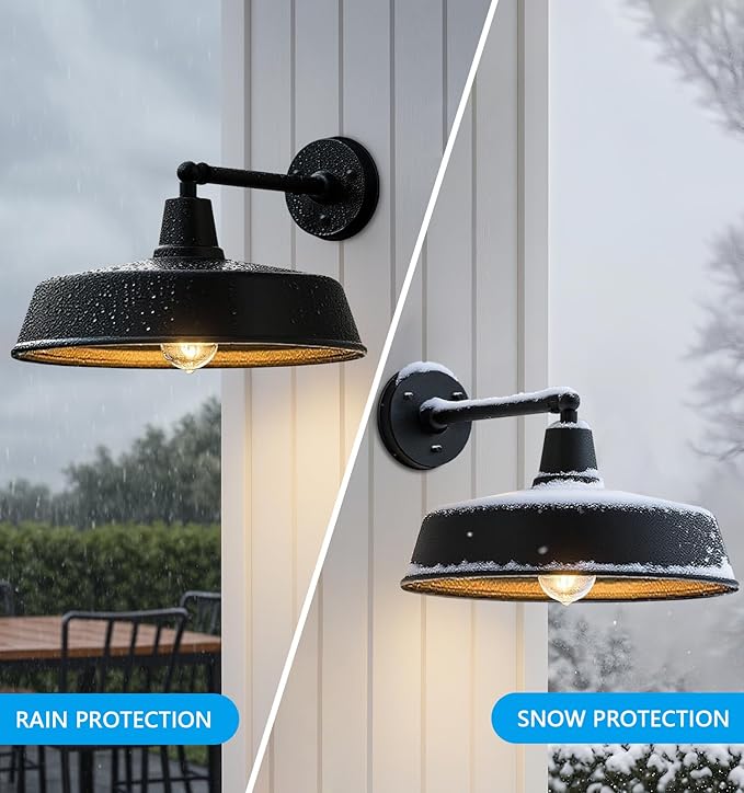 JOESA Large 18 Outdoor barn gooseneck Light Vintage Farmhouse Style Wall Mounted barn Light Perfect as an Exterior Light Fixture for Homes porches and garages