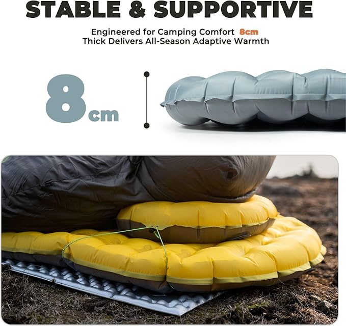 Insulated Inflatable Sleeping Pad 17oz 5.1R-Value Ultralight Sleeping Pad Lightweight Sleeping Mat for Camping Hiking Backpacking Camp Mattress Pad
