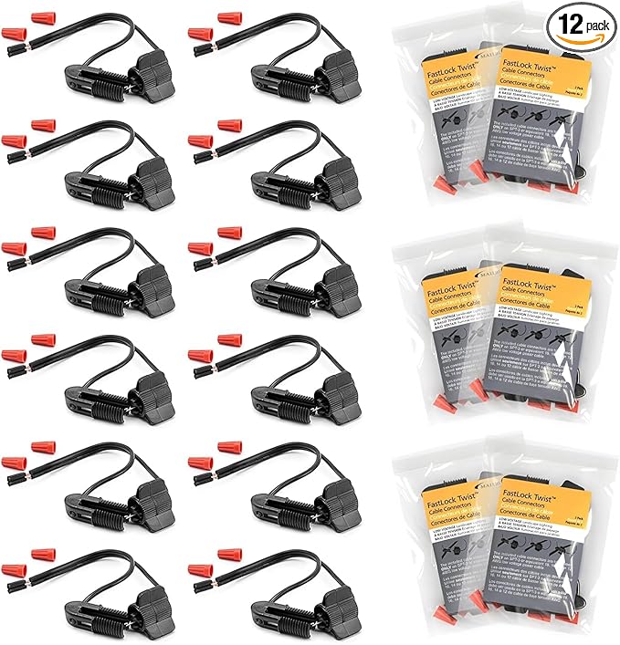Low Voltage Cable Connector (12 PCS) Fast Lock Twist 12-18 Gauge Wire Connectors for Outdoor Landscape Lighting Spotlights Floodlight Pathway Lights
