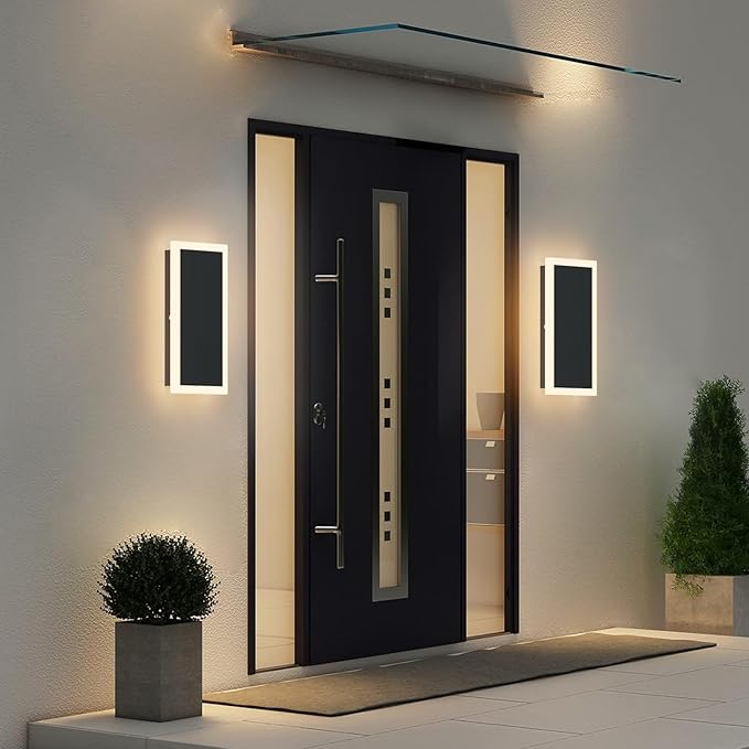 Modern LED Outdoor Wall Sconce 3000K 18W LED Outdoor Wall Mount Light Anti Rust Porch Light IP65 Waterproof Exterior Sconce for PorchFront DoorPatio
