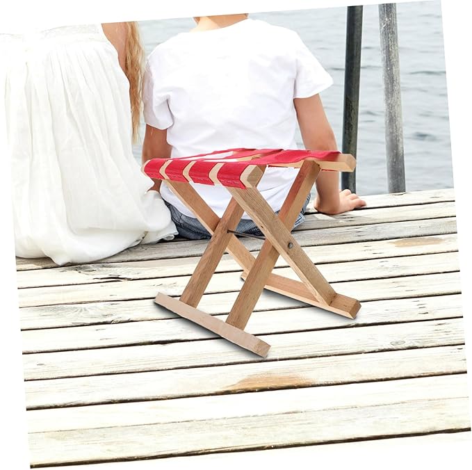 balacoo Compact Folding Camp Stool Lightweight Portable Outdoor Seating for Camping Fishing and Gardening Stylish Design Sturdy Wooden Bracket and Features