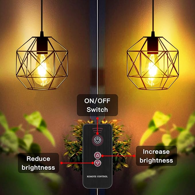 Solar Pendant Light - Outdoor/Indoor Solar Chandelier with Pull Cord Perfect for Home Chicken Coop Porch Barn Greenhouse Patio Garden