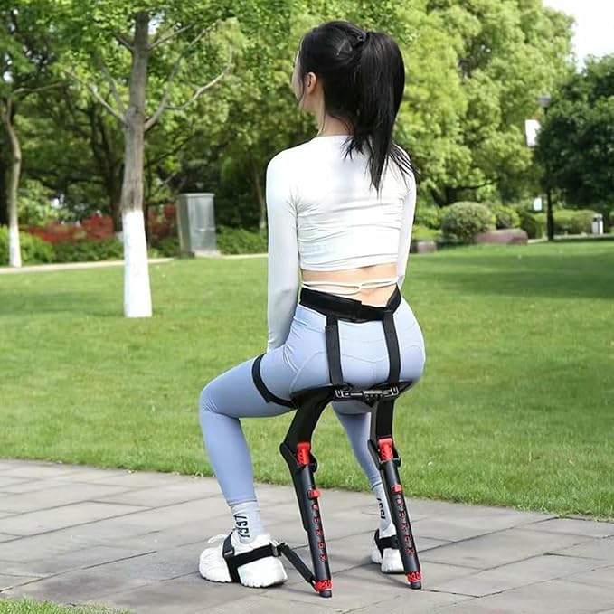 Invisible Chair Wearable Exoskeleton Human Wearable Seat Portable Leg Ergonomics Lightweight Seat Anywhere Camping Folding Stool Bear Up to 150kg