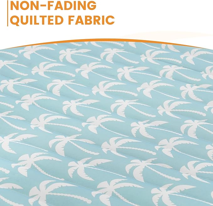 Lazy Daze Hammocks 12FT Quilted Fabric Hammock with Soft Pillow Double 2 Person Tree Hammock with Spreader Bar for Outside Patio Poolside Backyard Beach 450 lbs Capacity Coastal Floral