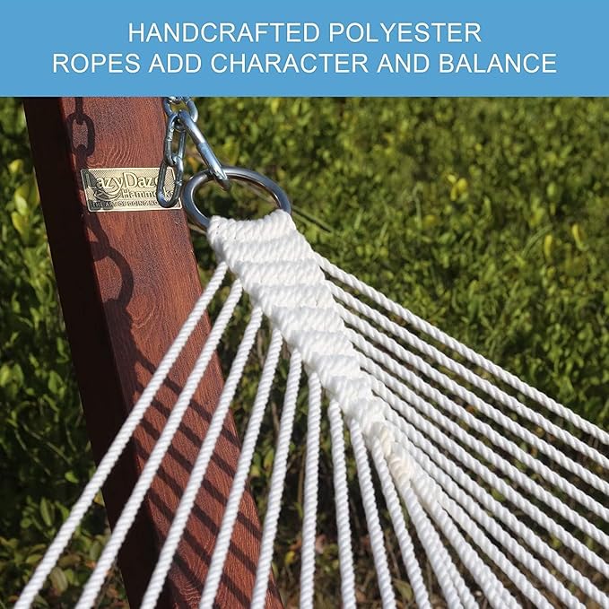 Lazy Daze Hammocks 12 FT Quilted Fabric Double Hammock with Spreader Bars and Detachable Pillow 450lbs Weight Capacity