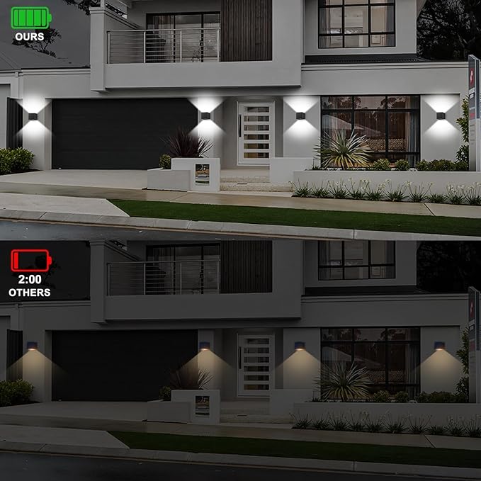 ledmo LED Wall Porch Light Up and Down Outdoor Modern Lights 20W Adjustable Wall Sconce IP65 Aluminum Black Square Wall Pack Lighting 6500K Waterproof Exterior for Yard House Patio Stair 2 Pack