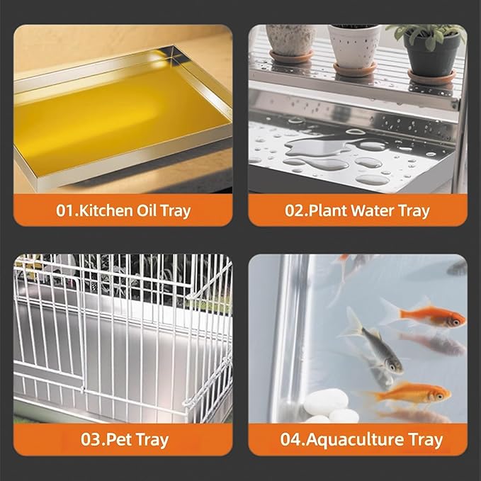 Leak-Proof Condensate Drain Pan – 50x30cm (20x12in) Drip Tray for Air Conditioning Kitchens Plants &amp Pets - Water Collection Solution