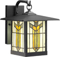 RIVER OF GOODS Stained Glass Outdoor Light Fixture - 11.75 H - Mission Style Porch Light - ‎Lily