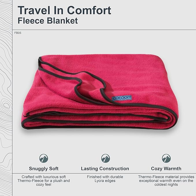 cocoon- Premium - Travel Fleece Blanket - Cozy Soft Warm Lightweight - Regular 79 x 63