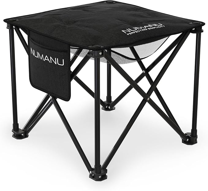 NUMANU Oversized Padded Camping Stool for Adults Thick Padded 18.5 Heavy Duty Outdoor Camp Chairs with Anti-Slip Feet &amp Carry Bag Folding Ottoman Foot Rest for Travel Max 500lbs