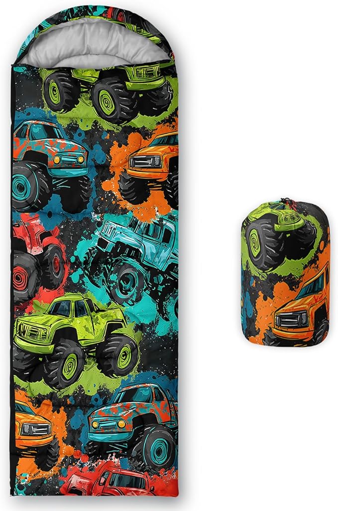 AILONEN Sports Basketball Sleeping Bag for Kids BoysWarm and Cool WeatherLightweightWaterproof Backpacking3D Galaxy Ball Print Sleeping Bag for Camping