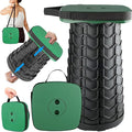 Upgraded Collapsible Stool Portable for Adults Heavy Duty 620lbs Max Weight Square Foldable Stool Thickened Telescoping Folding Seat for Camping Hiking Outdoor Travel(Square) (Green)