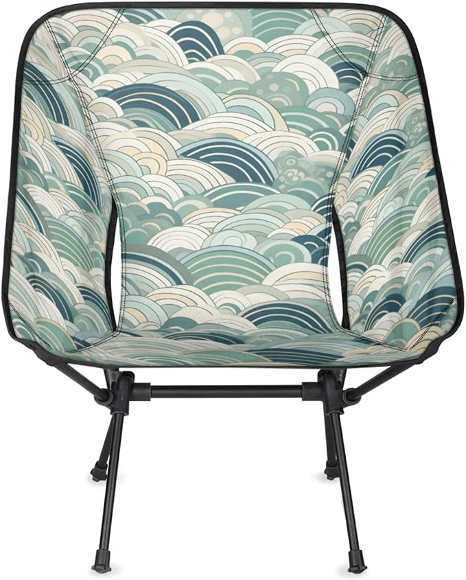 Honeybaby Folding Camping Chair Abstract Sea Water Camping Chairs Lightweight Portable Chair Outdoor Foldable Chairs for Camping Travel Picnic Beach Hiking