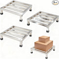3 Packs Dunnage Rack 13.8x13.8x4inch Stainless Steel Dunnage Racks Commercial Food Service Storage Rack for Restaurants Kitchen Warehouse Supermarket