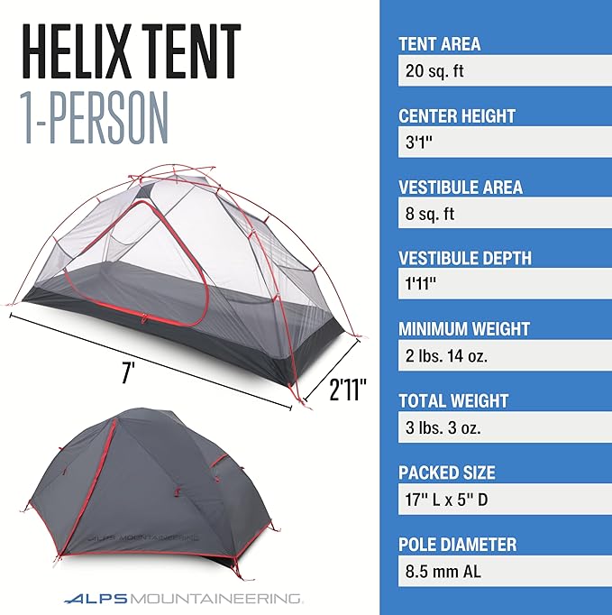 ALPS Mountaineering Helix Backpacking Tent 1-Person or 2-Person