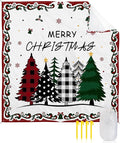 Beach Blanket Waterproof Sandproof OversizedChristmas Grid Dot Xmas Tree Beach Mat with Corner Stakes Sand PocketsHolly Snowflake Leaves Vine Outdoor Picnic Mat for Travel Camping Hiking 118x108In