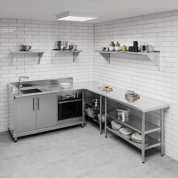 KPS 16 x 60 Stainless Steel Wall Shelf – NSF Certified Heavy-Duty Commercial Kitchen Storage Rack