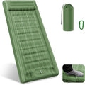 Sleeping Pad for Camping 32.68 Inch Extra Wide Inflatable Camping Mat with Pillow and Built-in Foot Pump Air Mattress 5.11 Inch Extra Thick for Tent (Army Green)