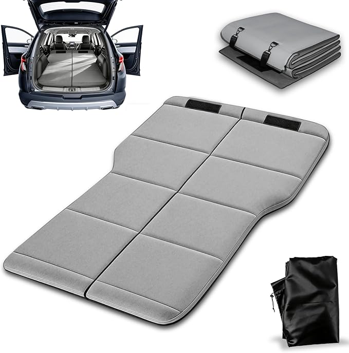 Car Mattress for SUV Trunk Foldable Non-Inflatable Sleeping Platform Air Mattress Upgrade Alternative SUV Sleeping Pad/Camping Bed Easy to Use Essential Car Camping Accessories for Outdoor Travel