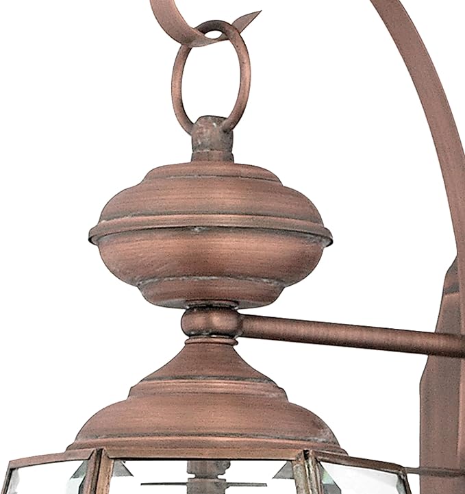 Quoizel Newbury 20 Outdoor Wall Lantern 2-Light Aged Copper with Clear Beveled Glass E12 Base French Country Style