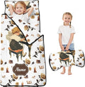 Personalized Toddler Nap Mat – Custom Name Sleeping Bag with Pillow &amp Blanket Roll-Up All-in-One Nap Mats